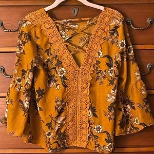 Jolt Yellow Floral Top